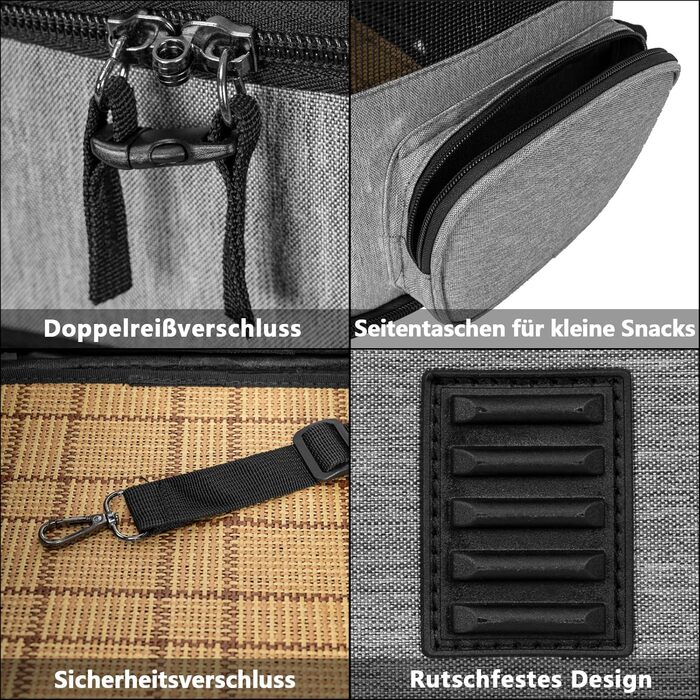 Рюкзак для собак OUUTMEE: переноска для маленьких собак, сірий, розкладне мережеве вікно, вантажопідйомність 10 кг