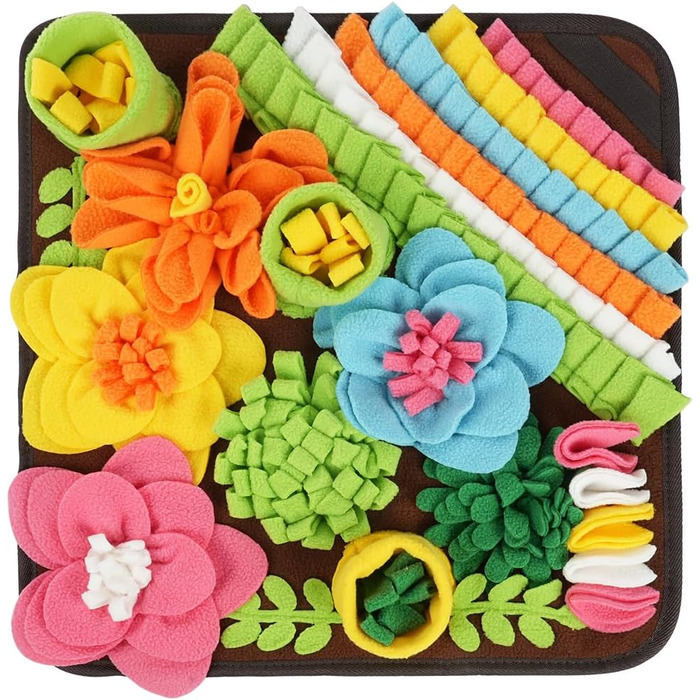 Килимок для собак з пошуком корму, інтерактивна іграшка-килимок для собак, килимок для дресирування цуценят, іграшка-шукач корму, 50x50 см (39x39 см, коричневий)