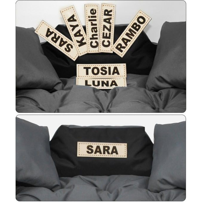 Лягушка для собак та котів KingDog з двома подушками, корзина для тварин, миється, водонепроникний PVC (100x75 см, темно-сірий)