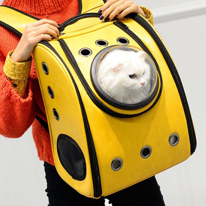 Рюкзак для тварин FOKOM, рюкзак-переноска для собак, котів, кроликів (32 x 29 x 42 см, жовтий)
