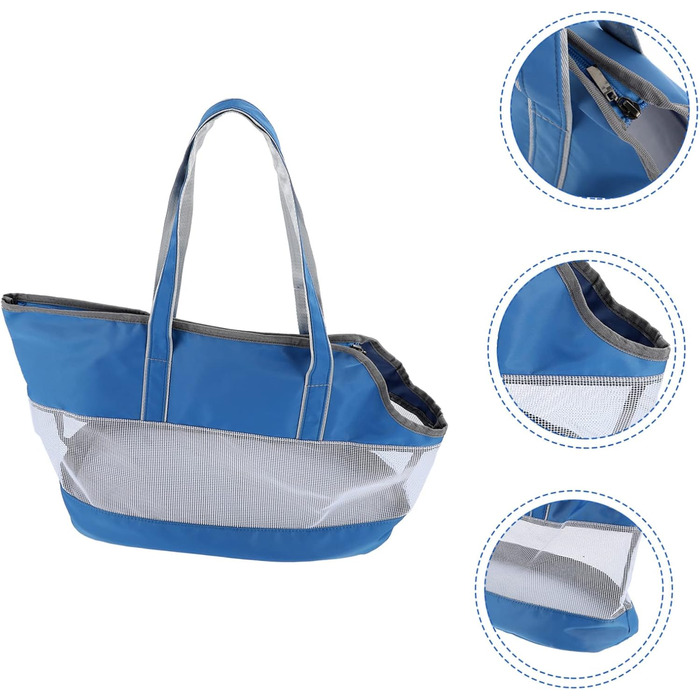 Транспортна сумка для котів POPETPOP з кишенькою-холодильником, нейлон, блакитна