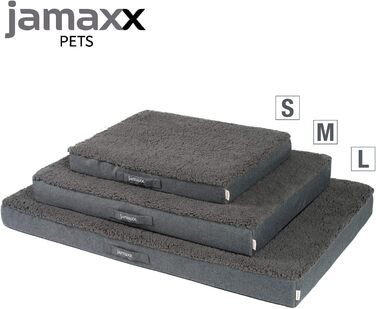 Ортопедичний матрац для собак JAMAXX, розмір L 120x73 см, знімний чохол, водовідштовхувальна оксфордська тканина, наповнювач Memory Visco, чохол з овчини, сірий