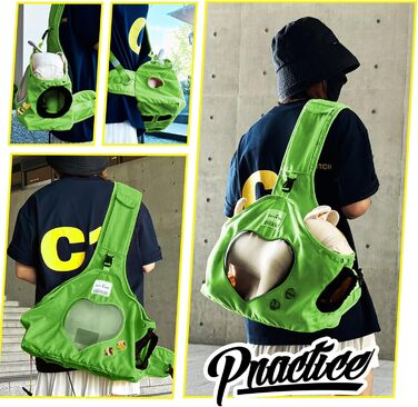 PETCUTE Сумка-переноска для собак та цуценят, регульована, дихаюча, для прогулянок та активностей на свіжому повітрі (Зелена)