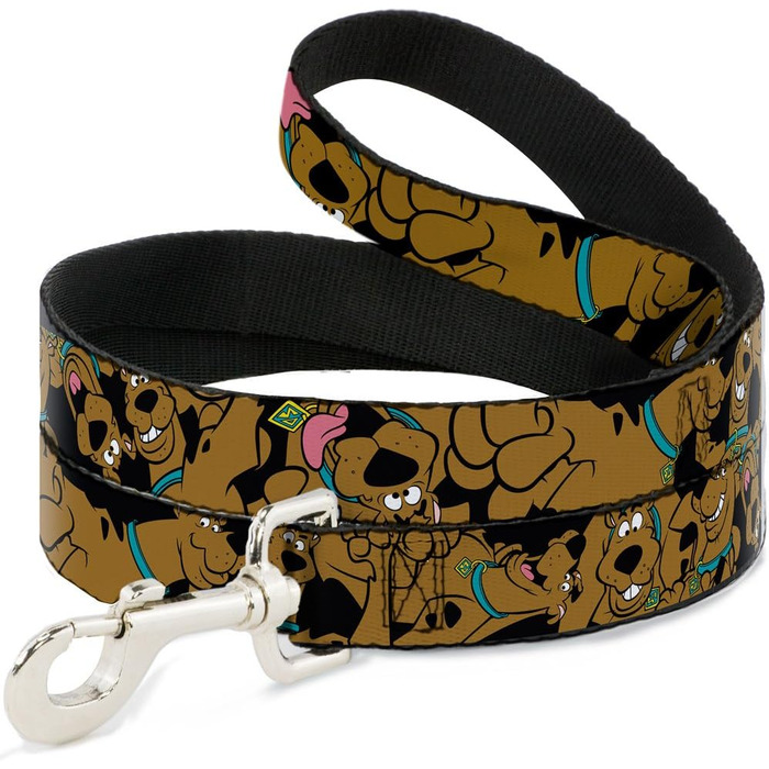 Повідок Buckle-Down Scooby-Doo для собак і котів, чорний, 1,8 м, 1,27 см, міцний, різні розміри для малих, середніх і великих порід