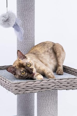 Дряпка для котів Petrebels Caribbean Love 141 см, сіра, натуральний матеріал