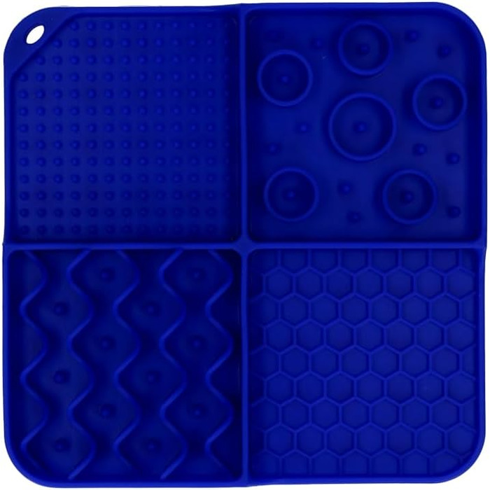 Лежанка-лежак для собак - силіконовий килимок-лежак для повільного годування, 21x21 см, блакитний