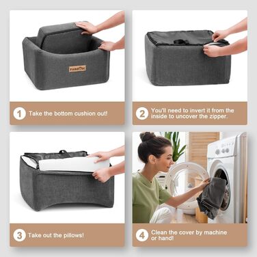 Автокрісло для собак середніх порід до 15 кг з ременем безпеки, сіре, знімний та миючий чохол