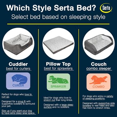 Ортопедичне ліжко для собак Serta Cuddler, сірий колір (велике), 86 x 63 x 25 см
