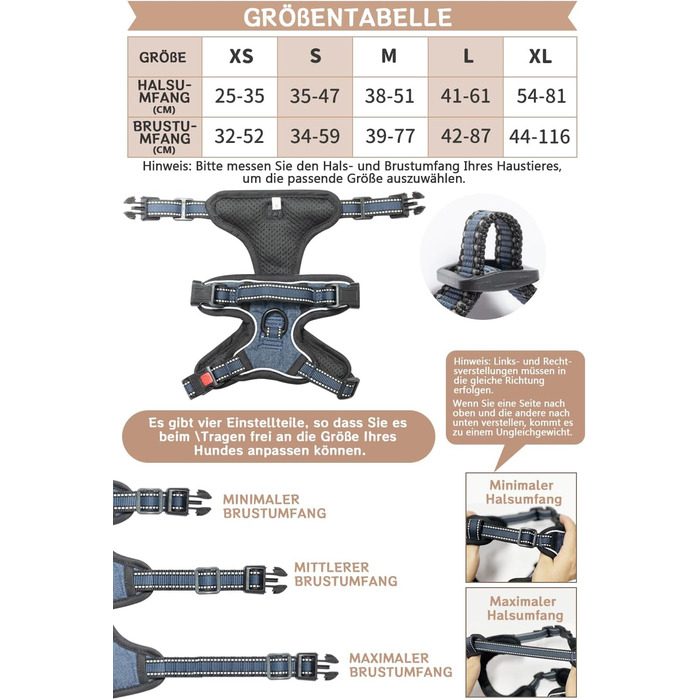 Нашийник для собак BaoCheng Anti Pull: безпечний, дихаючий, з 3 пряжками, для малих, середніх та великих собак, світловідбиваючий (темно-зелений, небесно-блакитний)