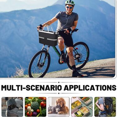 Кошик для велосипеда на кермо, для собак, для покупок, подорожей та пікніків, з адаптером для керма