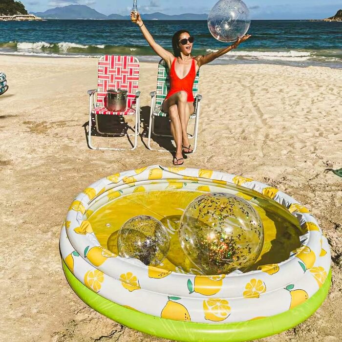 Дитячий надувний басейн Float Joy з розпилювачем, 150x45 см, для дітей, немовлят і домашніх тварин, лимон, для балкона та вулиці