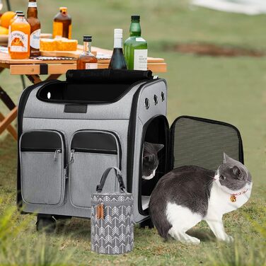 Сумка-органайзер для корму для собак K ERATISNIK – вихідна, для подорожей, кемпінгу, авто (сіра)