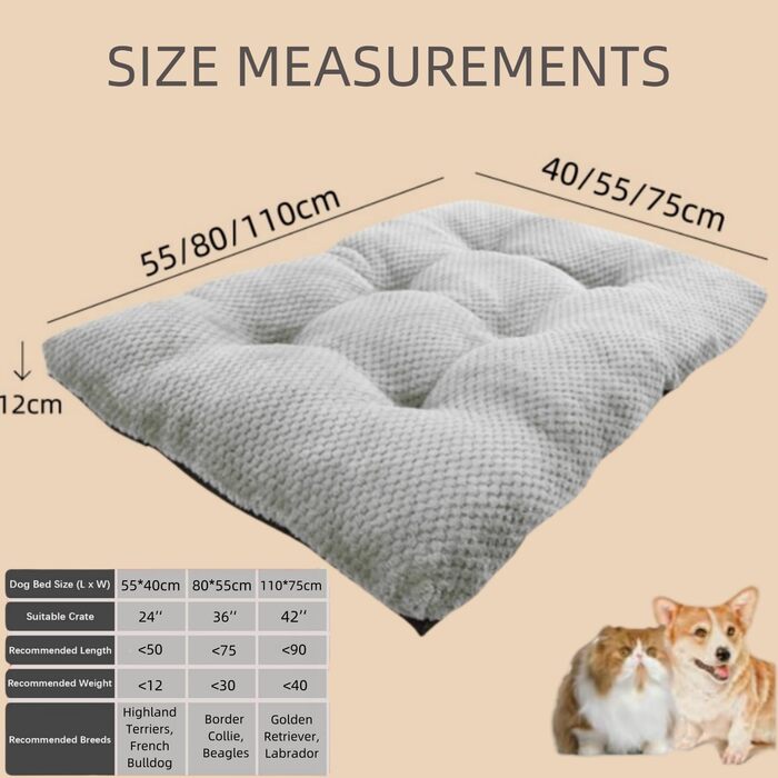 М'яка підстилка для собак Fesky: підстилка в переноску, лежанка для собак, килимок для песиків, 55x40 см сірий