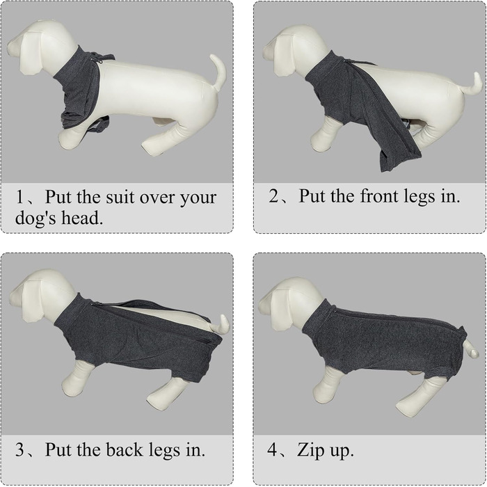 Операційний боді для собак: захист від лизання та ран, сірий. Ідеально після кастрації/операції, для собак різних порід.