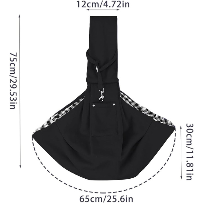 Сумка-слінг для собак та котів, чорна | Зручна переноска для тварин, для прогулянок та подорожей