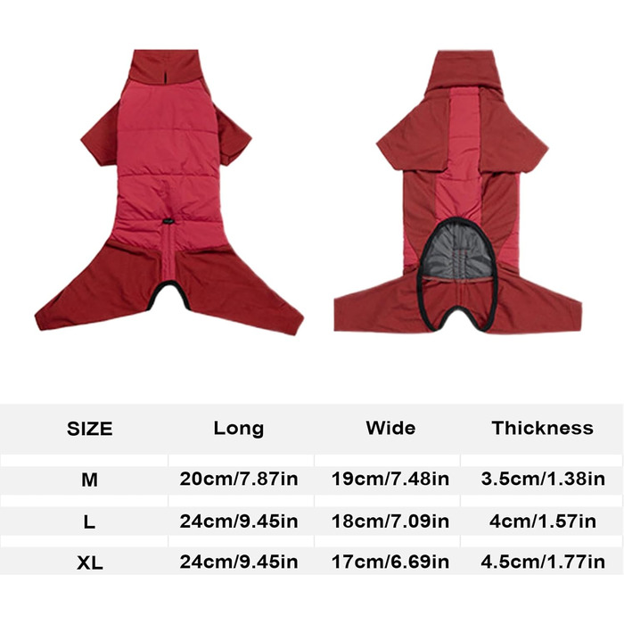 Зимовий одяг для собак: теплий, вітронепроникний зимовий одяг з коміром для малих, середніх та великих собак. Ідеально для прогулянок, походів та кемпінгу. Колір: червоний, розмір XL