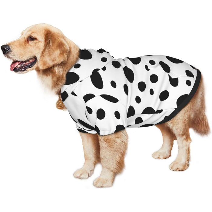 Пуловер для собак з капюшоном та принтом далматинця, з кишенею та шапочкою, зимовий одяг, для середніх та великих собак, дівчаток та хлопчиків, одяг для домашніх тварин, комплекти