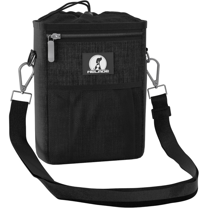 Мішок для ласощів для собак - міцний та водовідштовхуючий аксесуар для прогулянок та тренувань (чорний, Black Edition)