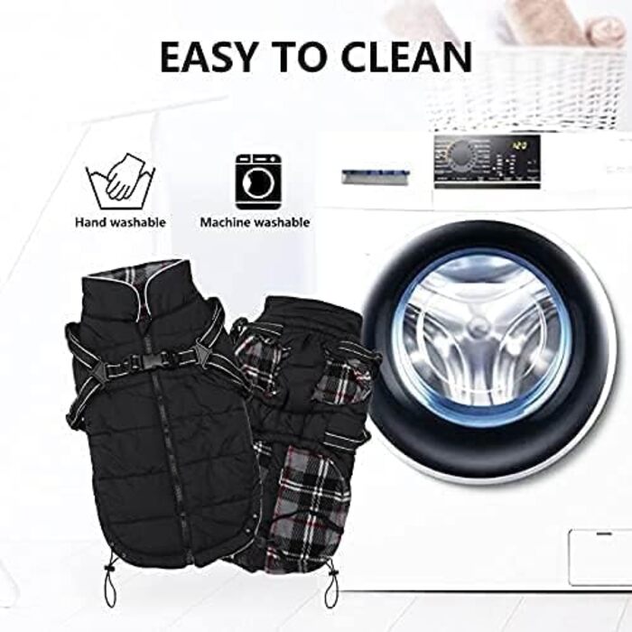 Водонепроникний теплий зимовий одяг для собак, розмір M (довжина спини 34 см), колір зелений. Підходить для маленьких собак, цуценят, для прогулянок на вулиці. З коміром та блискавкою.