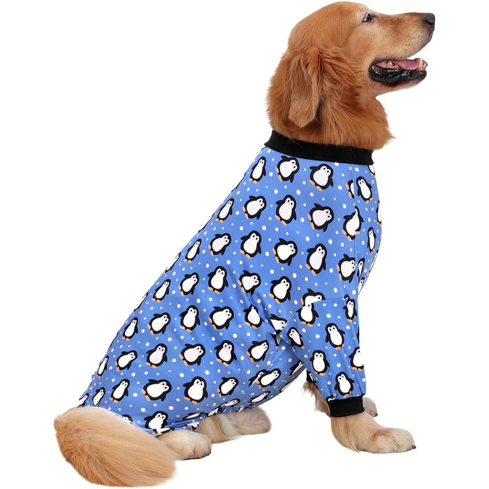 Піжама для собак HDE, комплект, легка, розміри M-3XL, з принтом пінгвіна, розмір M