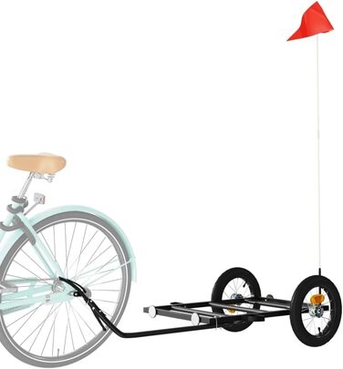 Причіп для собак, велосипедний причіп, причіп для джогінгу, чорний 122x53x28 см, сталь