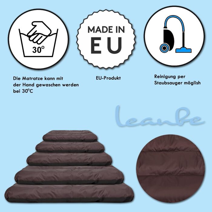 Килимок для собак, лежанка для собак, матрац для собак - зручний лежак для вашого улюбленця (60x50x6 см, Колір: Коричневий Оксфорд)