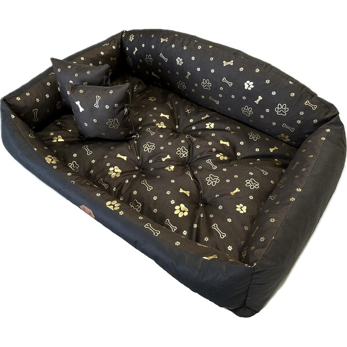 Ортопедичне собаче ліжко з можливістю прання, собачий лежак/софа/корзина для великих собак S-XXL, персоналізація з ім'ям та золотими лапами