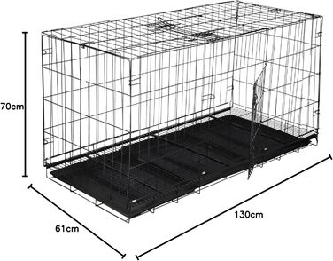 Клітка для тварин Springos з двома дверцятами, 60 x 50 x 42 см (61 x 130 x 70 см)