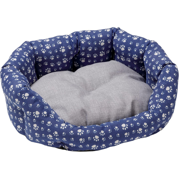 Кругле ліжко для собак та котів Baroni Hoe з м'якої тканини, 45x55 см, чорно-червоне з коронами