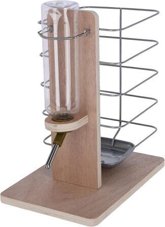 Станція для їжі та води для тварин Kerbl, годівниця для гризунів, 22,5x15,5x27 см, дерево, для внутрішнього та зовнішнього використання