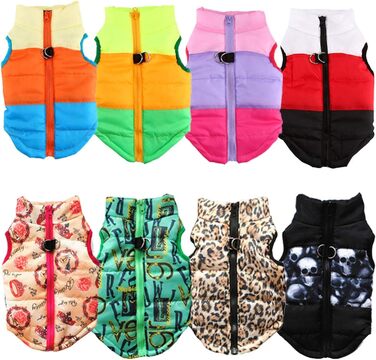 Теплий одяг для собак: зимовий теплий одяг для маленьких собак, куртка, жилетка з підкладкою, костюм для цуценят, одяг для Yorkie, Chihuahua - леопардовий принт, розмір L