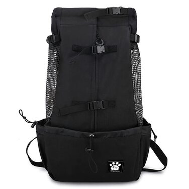 Чорна переноска для собак XL: зручна та легка переноска-рюкзак для собак вагою 1-25 кг, з вентиляцією та отвором для голови, ідеальна для прогулянок та безпеки