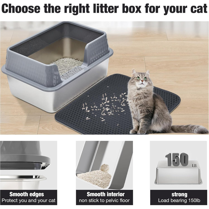 Туалетний лоток для котів Katzentoilette 6040 сірого кольору (M)