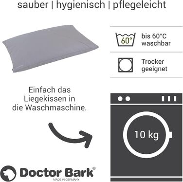 М'яке ліжко для собак великих порід Doctor Bark GreenLabel: велике, зручне, легко миється, світло-сірий колір
