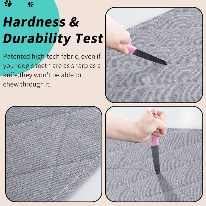 Міцне ліжко для собак MABOZOO – стійке до кусання, машинного прання, для маленьких собак, сіре, 43x58 см