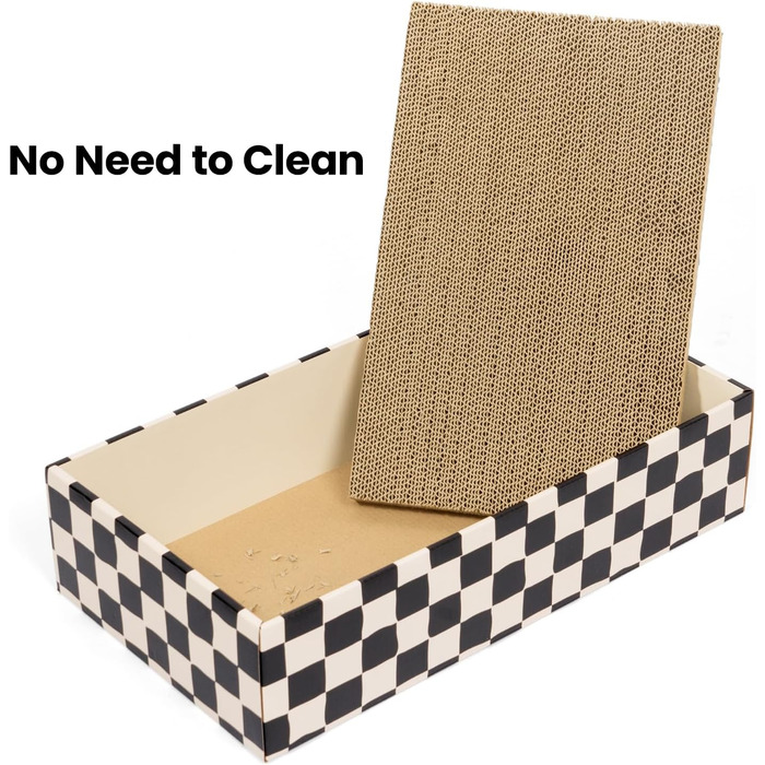 5-Piece Cat Scratch Box Set from Conlun: Large, Double-Sided Design, Interactive Openings, Durable Scratch Pad, Furniture Protector (White)