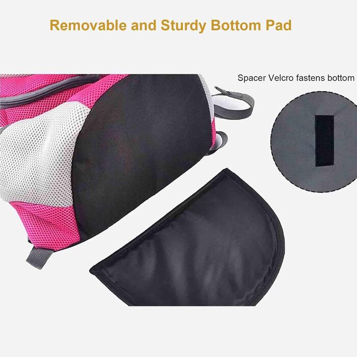 Рюкзак для кота/маленької собаки, до 3 кг, дихаючий, регульований, рожевий