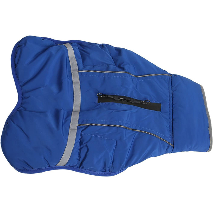 Зимовий одяг для тварин, тепла куртка для собак, плюшевий нашийник з нейлону для маленьких та середніх собак з світловідбиваючим дизайном (блакитний, XXL)