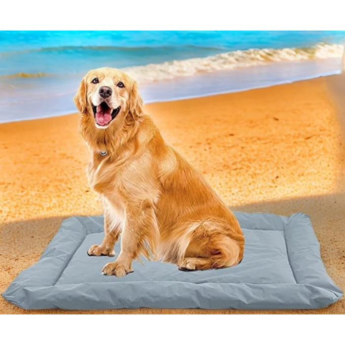 Водонепроникний килимок для собак, ортопедичний лежак для собак, для дому та на вулицю, великі та середні породи (сірий)
