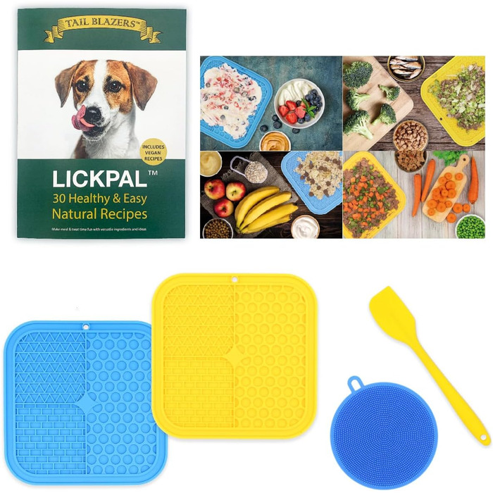 Килимок для собак Lickpal 5-в-1: проти нудьги, з присосками, шпателем та щіткою, рецепти, для ласощів