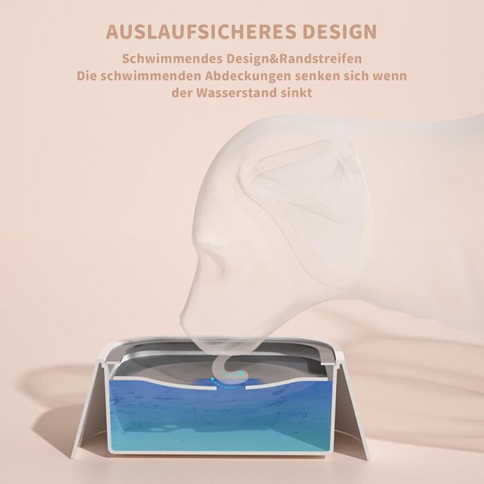 Миска для собак з нержавіючої сталі, 1л, з плаваючою платформою, для подорожей, внутрішнє та зовнішнє використання, сіра