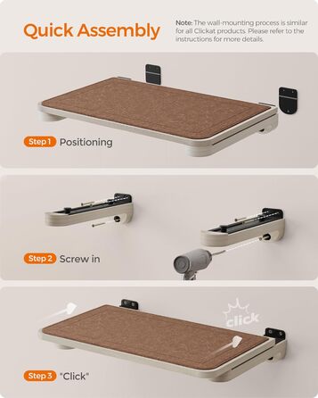 Кігтеточка Feandrea Clickat Collection 006 - висока, стійка, настінна, з 2 сидіннями, діаметр 10.4 см, швидка збірка, розширювана, гамак для котів (L-002)