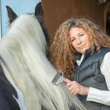 Гребінець для вичісування шерсті тварин Abbylike з 27 нержавіючих лез та дерев'яною ручкою, для собак, котів, всіх типів шерсті