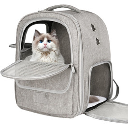Рюкзак-переноска для котів та собак, дихаючий, сірий | Qlfyuu
