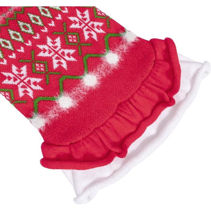 Теплий зимовий одяг для собак CuteBone: рожевий пуловер з рюшами для маленьких та середніх собак, з отвором для повідка, DS85L-DE L