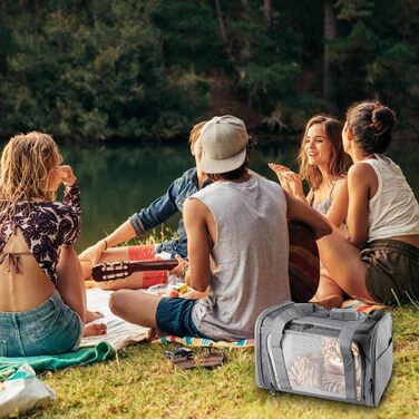 Транспортна сумка для кота/собаки WANDGU: складана, дихаюча, до 7 кг, з повідком та плечовим ременем