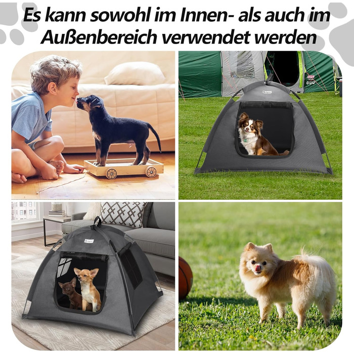 Зручне ліжко-будиночок для собак та котів Babyezz, водонепроникне, дихаюче, для дому та вулиці, сірий колір, розмір S