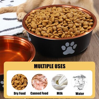 Набір з 2 мисок для собак з нержавіючої сталі, 22 см. Глибокі миски для корму та води для середніх та великих собак. Миски для тварин, годівниця, поїлка.