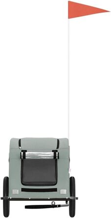 SECOLI Причіп для собак, візок для собак, бугі для собак з відбивачем. Причіп для велосипеда для собак до 30 кг, сірий, 124 x 53 x 53 см