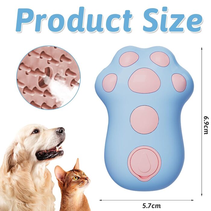 Щітка для котів та собак з водою, самоочисна, для короткої та довгої шерсті, видаляє шерсть, масаж, догляд (рожева, блакитна, зелена)